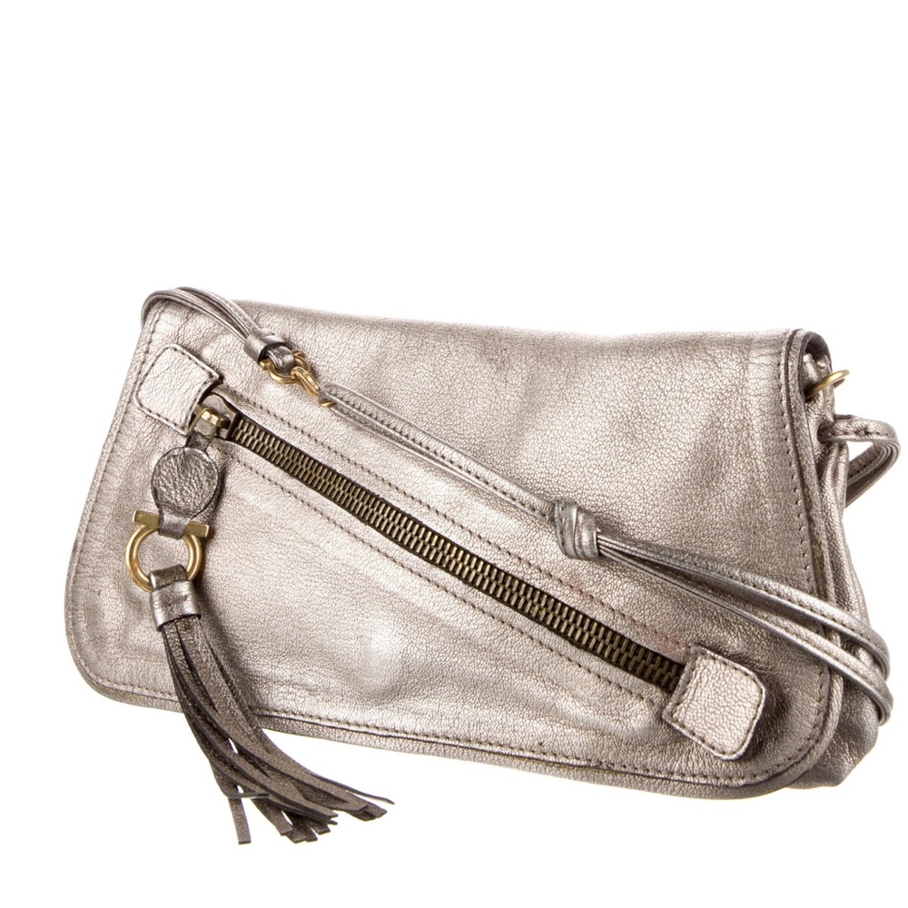 Salvatore Ferragamo silver (pewter color ) handbag